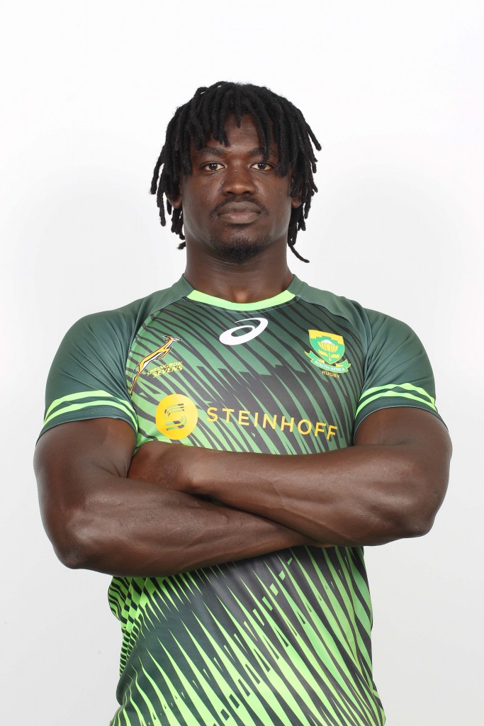 STELLENBOSCH, SOUTH AFRICA - JANUARY 20: Timothy Ernest Victor Kwizera Agaba during the Springbok Sevens Steinhoff Sponsorship Launch at Markotter Indoor Facility on January 20, 2016 in Stellenbosch, South Africa. (Photo by Luke Walker/Gallo Images)