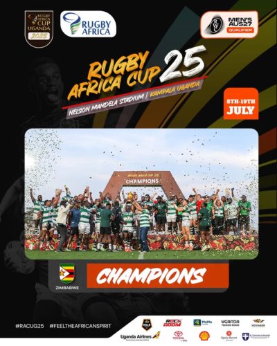 Back on Top! 🏆🇿🇼
Photo highlights of Zimbabwe’s triumphant Rugby Africa Cup win — a celebration of strength, pride, and unshakable spirit.

After 34 years, the Sables are heading back to the Rugby World Cup, their first appearance since 1991. A historic comeback for a nation ready to rise on the global stage.

#RACUG25 #FeelTheAfricanSpirit